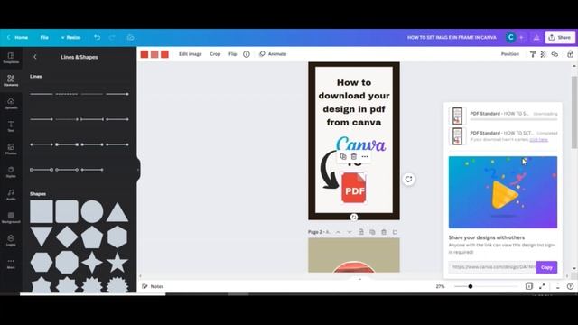 How to download your design in pdf from canva | canva design to pdf смотреть онлайн