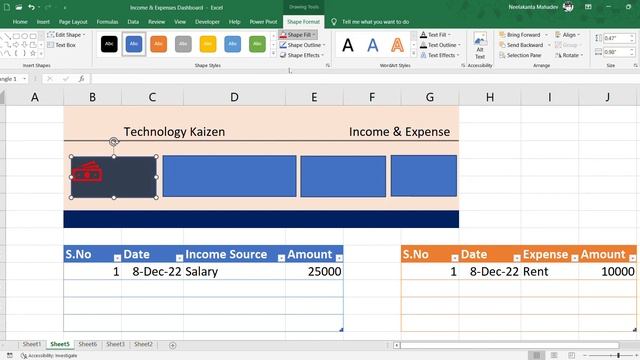How to create a Basic Income & Expenses Dashboard in Excel with profit and loss смотреть онлайн