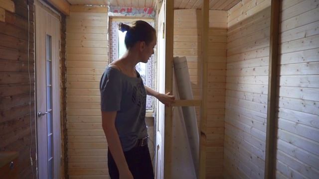 Межкомнатная перегородка в деревянном доме своими руками. Утепление. смотреть онлайн