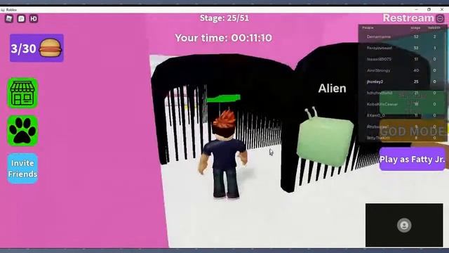 Escape-Super-Fat-Guy-Obby-BURGER-HUNT смотреть онлайн