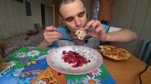 МУКБАНГ АСМР КУРИЦА ЖАРЕНАЯ / РИС/ САЛАТ - ВИНЕГРЕТ / СОУС/ СЫРНАЯ ЛЕПЕШКА/ EATING ASMR Mukbang #548