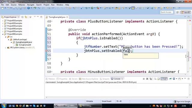 Java Tutorial - 34 - Java Swing Basics - Enabling and Disabling of Buttons смотреть онлайн