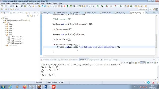 CI2SE Bases Java 079 Tableaux Tableaux Dynamiques ArrayList Clear Remove смотреть онлайн