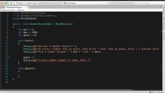 Learn Unity 2D: Number Wizard - First Guess смотреть онлайн