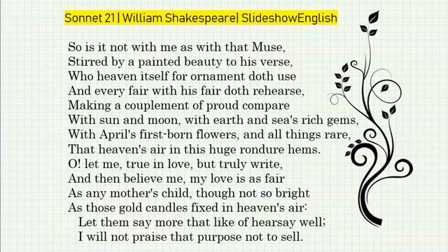 Sonnet 21 by William Shakespeare [Recitation] | SlideshowEnglish смотреть онлайн