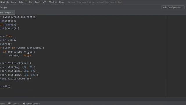 Lesson 70 pygame font. Python Programming. смотреть онлайн