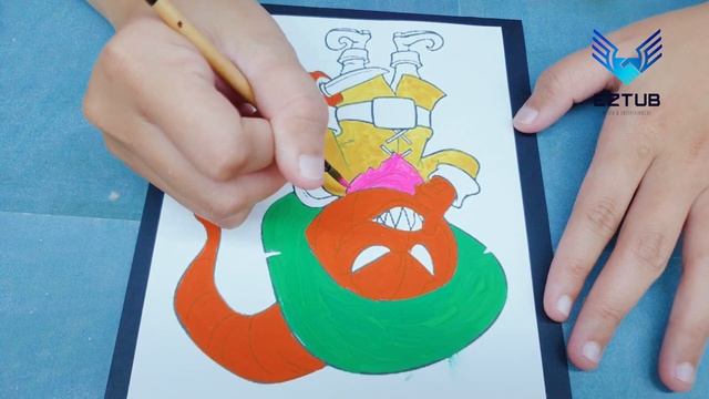 Watercolor painting scary pumpkin is looking for enemies | Art drawing смотреть онлайн