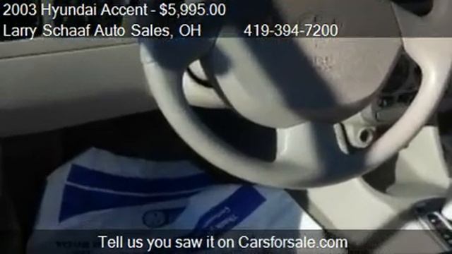 2003 Hyundai Accent GL 3-door - for sale in SAINT MARYS, OH смотреть онлайн