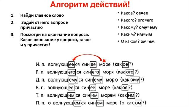 Склонение причастий. 7 класс смотреть онлайн