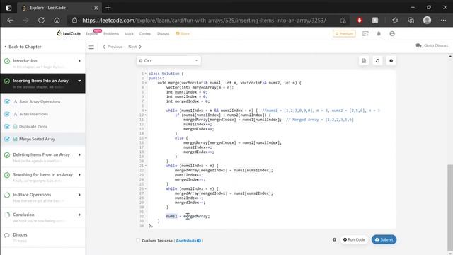 Merge Sorted Array in C++ - A LeetCode Journey смотреть онлайн