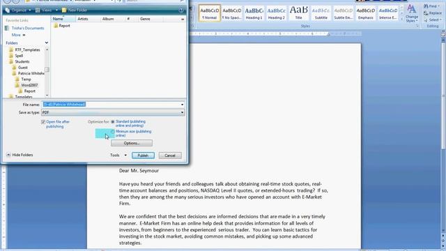 Saving A Lesson Report To PDF