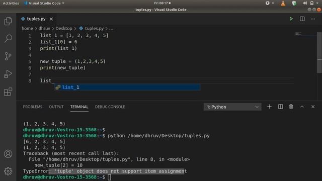PYTHON | Part - 5 | Tuples in Python смотреть онлайн
