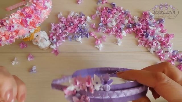 Сирень канзаши мастер класс. Весенний ободок своими руками ? (МК/DIY ) смотреть онлайн