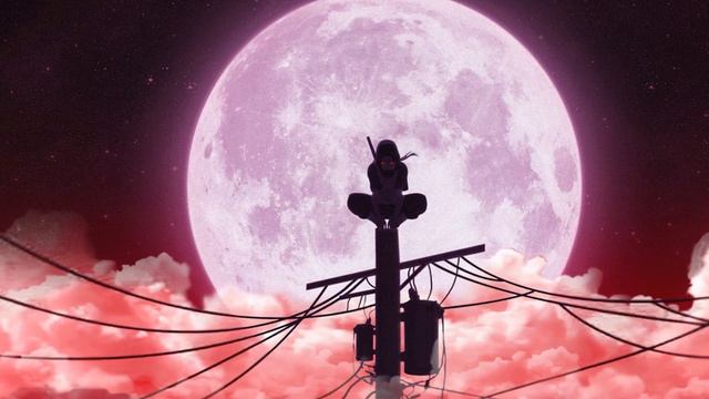 itachi shillouette in front of the red moon 1920x1080 смотреть онлайн