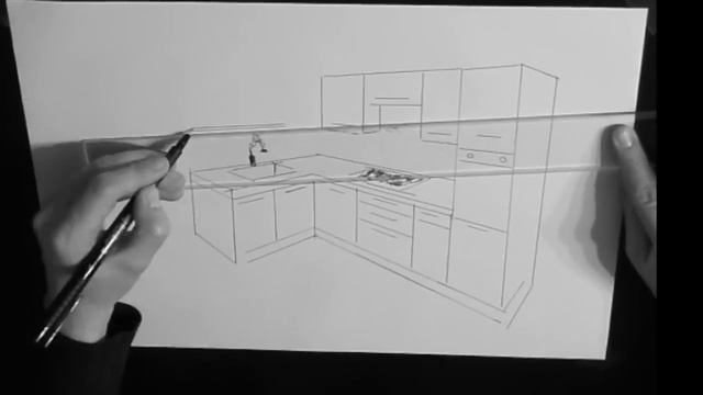 Dessin cuisine en perspective смотреть онлайн