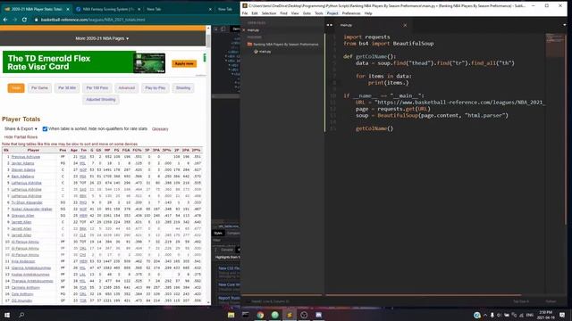 Ranking NBA Players by Season Performance with Python Pt.1 (Collecting the Data). смотреть онлайн