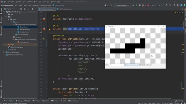 JavaFX Greedy Best First Search visualization смотреть онлайн