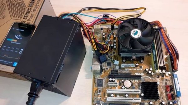 Включение компьютерного блока питания ATX Aerocool VX Plus 350 W (350 ватт) - ЧАСТЬ 2 (практическая