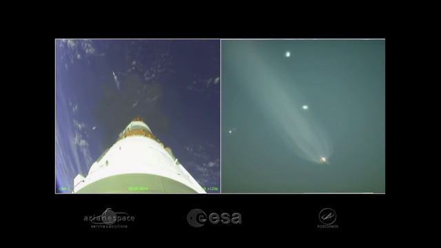 Пуск ракетоносителя Союз - вид с с бортовой камеры ракеты смотреть онлайн