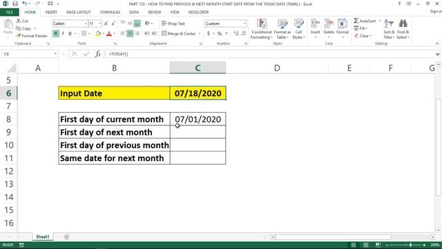 PART 120 - HOW TO FIND PREVIOUS & NEXT MONTH START DATE FROM THE TODAY DATE (TAMIL) | Kallanai YT смотреть онлайн