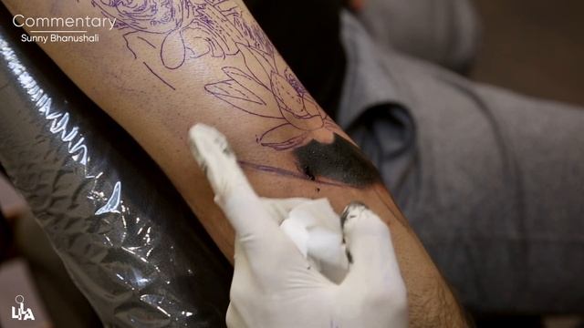 Colour Packing on Elbow | Skin Stretching Technique | Shiva Tattoo Tutorial смотреть онлайн