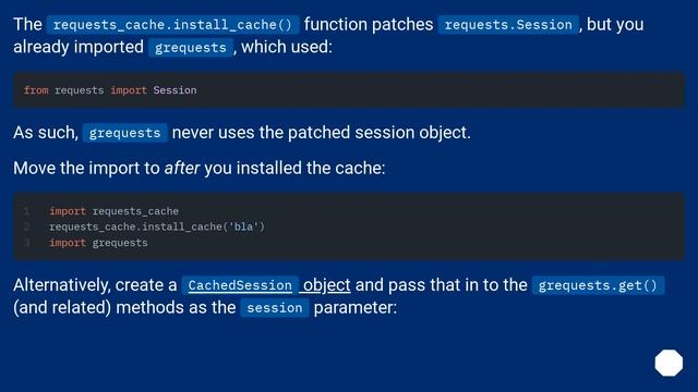 Is it possible to make grequests and requests_cache work together? смотреть онлайн