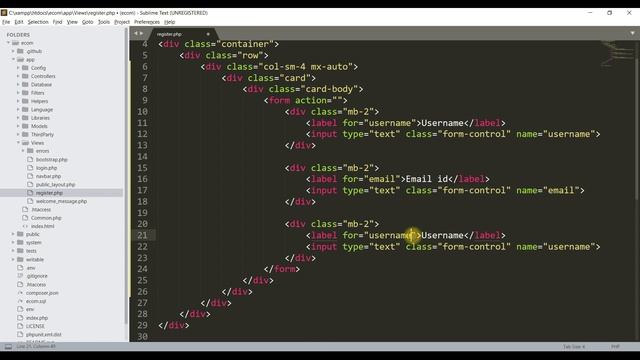 Register page design using Bootstrap5 in CodeIgniter 4 | Codeigniter 4 Tutorial in hindi | Ecommerc смотреть онлайн