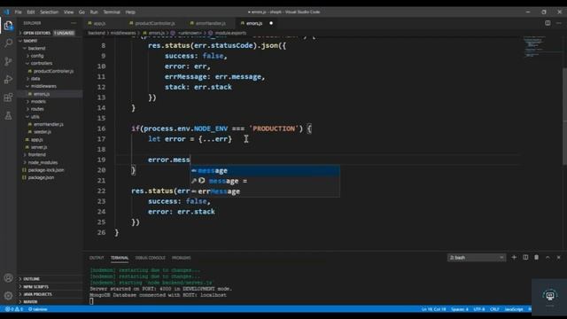 React js Tutorial # 18| Production Vs Development Errors for ecommerce site | Backend error handlin смотреть онлайн