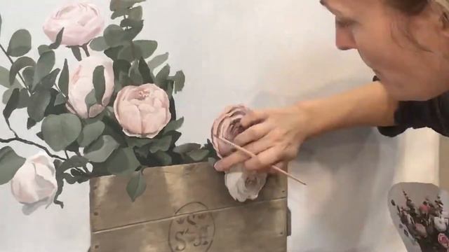 How I paint peony flowers in acrylics - amazing time lapse video смотреть онлайн