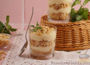 Торт в стакане. 
ДЕСЕРТ С ПЕСОЧНОЙ КРОШКОЙ И КРЕМОМ