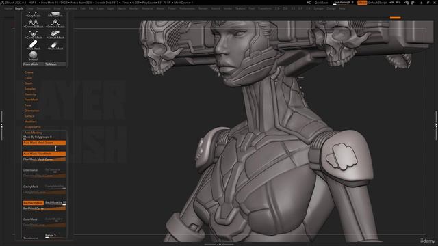 16. Инструменты Zbrush Layer Brush смотреть онлайн