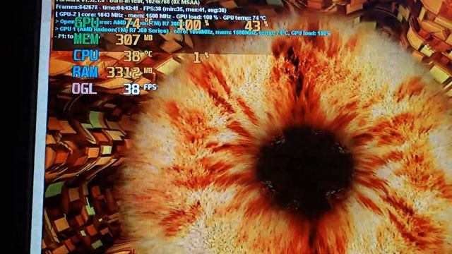 XFX Radeon R7 360 2GB GDDR5 128 bits. Test en Furmark смотреть онлайн