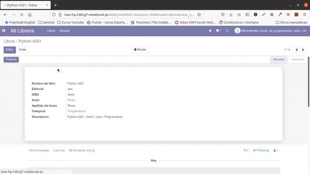 Curso de programacion odoo 14 Part 29 Decorador Depends смотреть онлайн