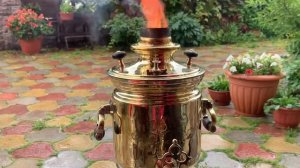 Тульский самовар, разжигаем его и завариваем чай .