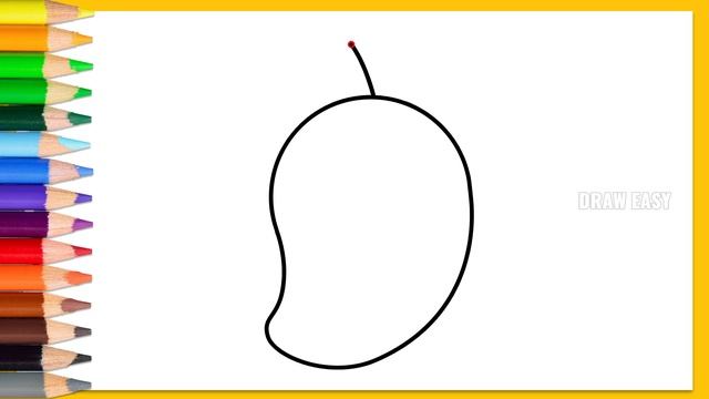 How to draw a mango easy step by step | very easy and simple mango drawing tutorial for beginners смотреть онлайн