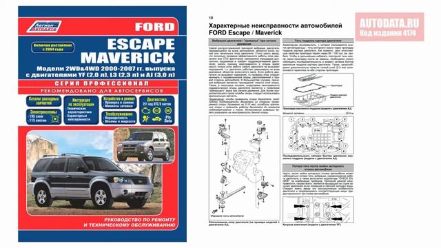 РУКОВОДСТВО / ИНСТРУКЦИЯ Ford Escape / Maverick. Модели 2WD&4WD 2000-2007 гг. выпуска.