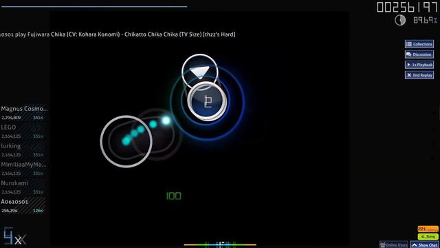 osu!：Chikatto Chika Chika (TV Size)Fujiwara Chika (CV: Kohara Konomi)(hard) смотреть онлайн