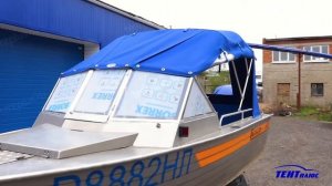 Вельбот 45  ходовой тент на тройные дуги.