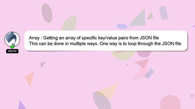 Array : Getting an array of specific key/value pairs from JSON file смотреть онлайн
