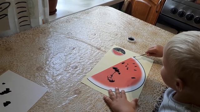 Раннее развитие детей. Рисунок "Арбуз" смотреть онлайн