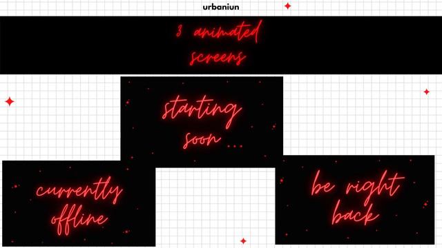3 neon twitch overlay animated, red stream starting soon animated, twitch alert animated смотреть онлайн