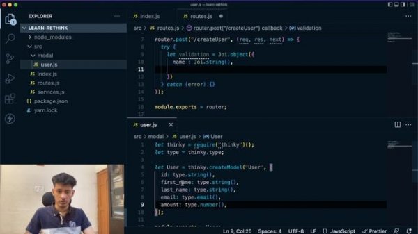 Creating an API with rethinkdb and express js