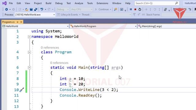 Comparison Operators in c# | C# tutorial for beginners | Part - 15 | #tutorial007 смотреть онлайн