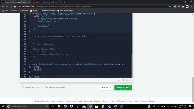 Insert a Node at specific Position in Linked List - DS | Hacker Rank смотреть онлайн