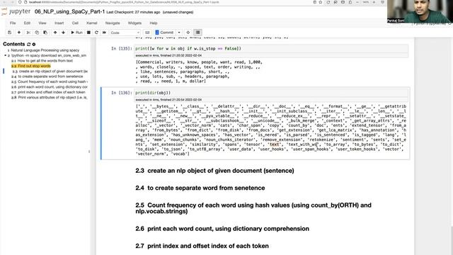 NLP Tutorial with Spacy Part-1 | PyCSR | Learn Python Online with Pankaj Soni смотреть онлайн