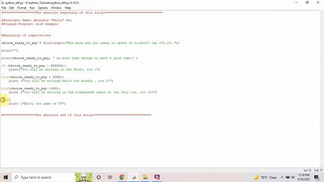 Python 3| Using the elif statement in Python 3 смотреть онлайн