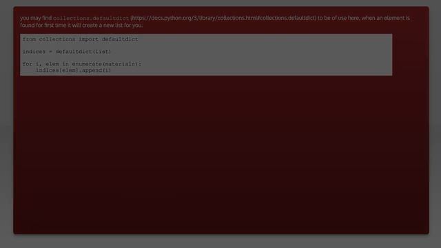 Convert array of integers into dictionary of indices смотреть онлайн