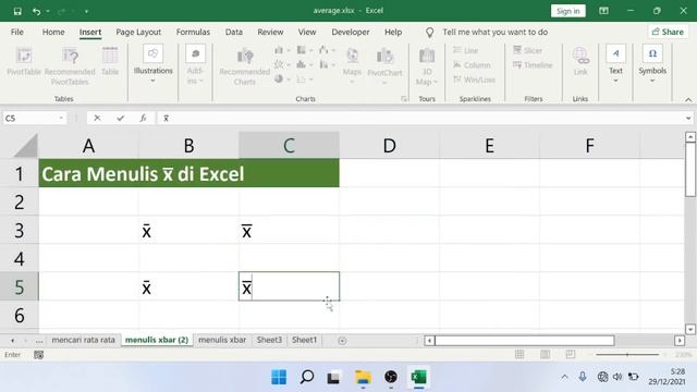 Cara Menulis X bar di Microsoft Excel смотреть онлайн