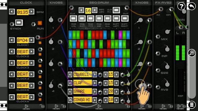 Hexen Eurorack Modular - Added CVs to drum sequencer module. смотреть онлайн