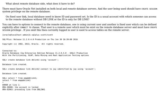 Databases: What does remote database have to do for DB link in Oracle смотреть онлайн